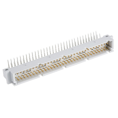 RS PRO 64 Way 2.54mm Pitch, Type C Class C2, 2 Row, Right Angle DIN 41612 Connector, Plug