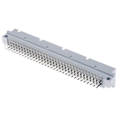 RS PRO 96 Way 2.54mm Pitch, Type C Class C2, 3 Row, Right Angle DIN 41612 Connector, Plug