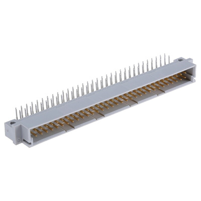 Amphenol ICC 64 Way 2.54mm Pitch, Type B Class C2, 2 Row, Right Angle DIN 41612 Connector, Plug