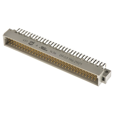 HARTING 96 Way 2.54mm Pitch, Type C Class C1, 3 Row, Right Angle DIN 41612 Connector, Plug