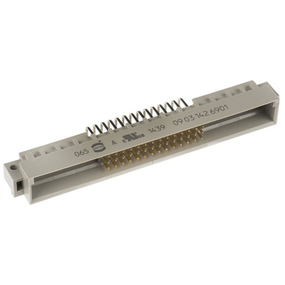 Harting 42 + 6 Way 2.54mm Pitch, Type M Class C2, 3 Row, Right Angle DIN 41612 Connector, Plug