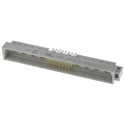 HARTING 24 + 8 Way 2.54mm Pitch, Type M Class C2, Right Angle DIN 41612 Connector, Plug