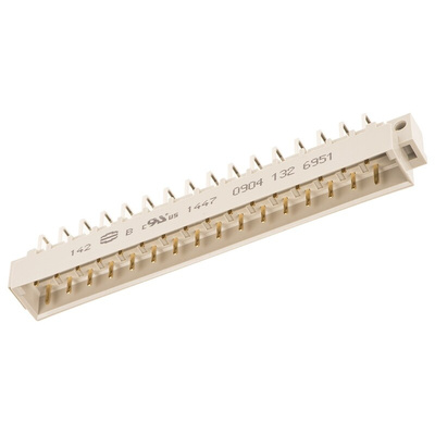 Harting 32 Way 5.08mm Pitch, Type D Class C2, 2 Row, Right Angle DIN 41612 Connector, Plug