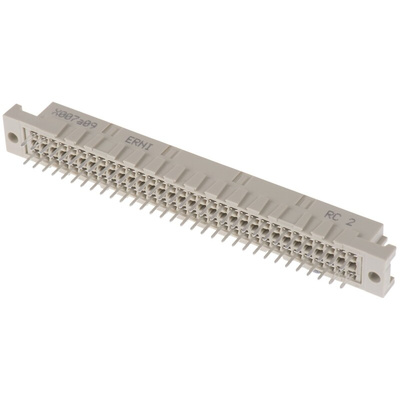 ERNI 64 Way 2.54mm Pitch, Type C Class C2, 2 Row, Straight DIN 41612 Connector, Socket