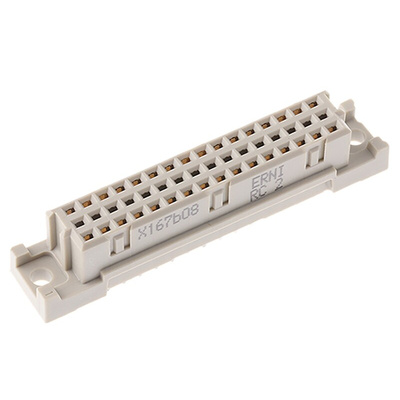 ERNI 32 Way 2.54mm Pitch, Type C/2 Class C2, 2 Row, Straight DIN 41612 Connector, Socket