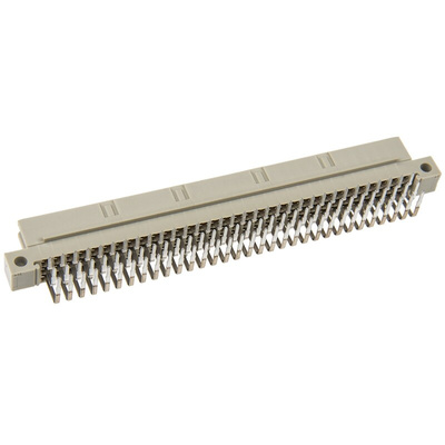 ERNI 96 Way 2.54mm Pitch, Type R Class C2, 3 Row, Right Angle DIN 41612 Connector, Socket
