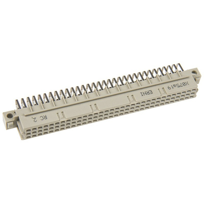 ERNI 96 Way 2.54mm Pitch, Type R Class C2, 3 Row, Right Angle DIN 41612 Connector, Socket