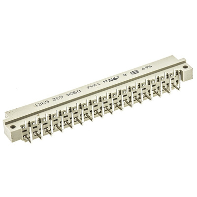 Harting 32 Way 5.08mm Pitch, Type D Class C2, 2 Row, Right Angle DIN 41612 Connector, Plug