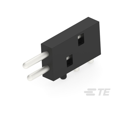 TE Connectivity, ICCON 6mm Pitch Power Backplane Power Connector, PIN, Right Angle, 1 Column, 1 Row, 2 Way, 2367