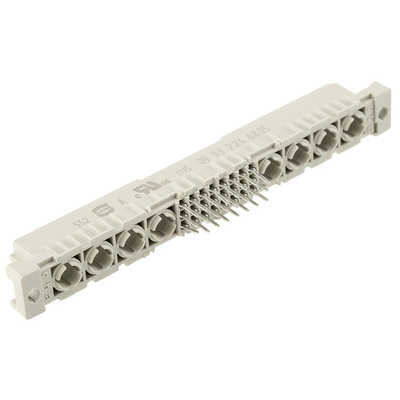 HARTING 24 + 8 Way 2.54mm Pitch, Type M Class C2, 3 Row, Straight DIN 41612 Connector, Socket