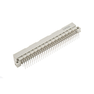 RS PRO 64 Way 2.54mm Pitch, Type C Class C3, 2 Row, Right Angle DIN 41612 Connector, Plug