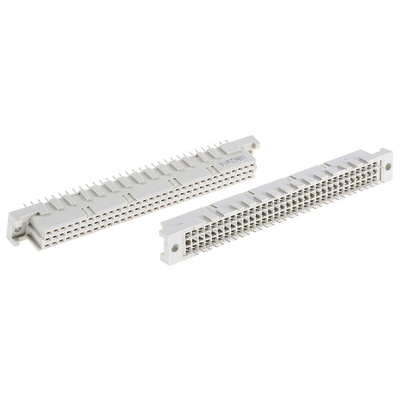 RS PRO 64 Way 2.54mm Pitch, Type C Class C2, 3 Row, Straight DIN 41612 Connector, Socket
