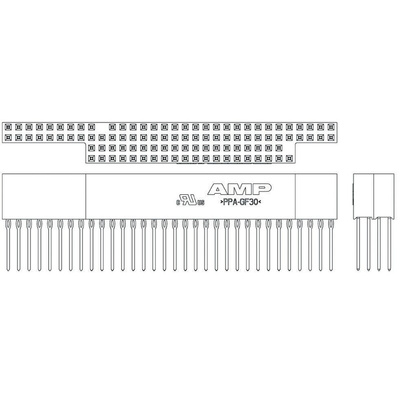 TE Connectivity, AMPMODU 2.54mm Pitch PC/104 Backplane Connector, Female, Straight, 4 Row, 104 Way