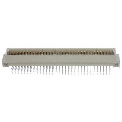 TE Connectivity Eurocard 96 Way 2.54mm Pitch, Type C Class C2, 3 Row, Right Angle DIN 41612 Connector, Plug