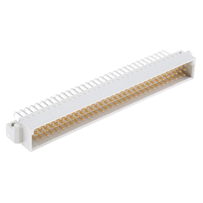 TE Connectivity Eurocard 96 Way 2.54mm Pitch, Type C Class C2, 3 Row, Right Angle DIN 41612 Connector, Plug