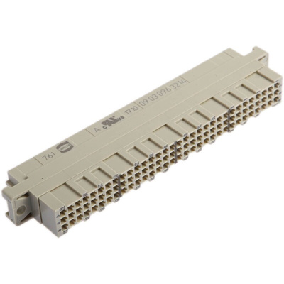 HARTING 96 Way 2.54mm Pitch, 3 Row, Straight DIN 41612 Connector, Socket