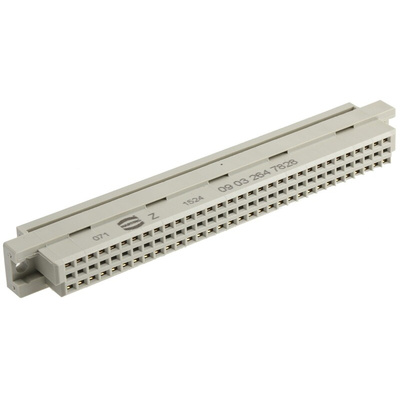 HARTING 09 03 64 Way 2.54mm Pitch, Type C Class C3, 3 Row, Right Angle DIN 41612 Connector, Socket
