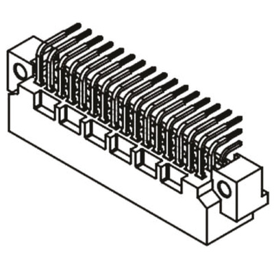 HARTING 09 23 48 Way 2.54mm Pitch, Type 2C Class C3, 3 Row, Right Angle DIN 41612 Connector, Plug