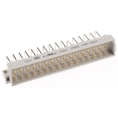 HARTING 09 05 48 Way 5.08mm Pitch, Type E Class C2, 3 Row, Right Angle DIN 41612 Connector, Plug