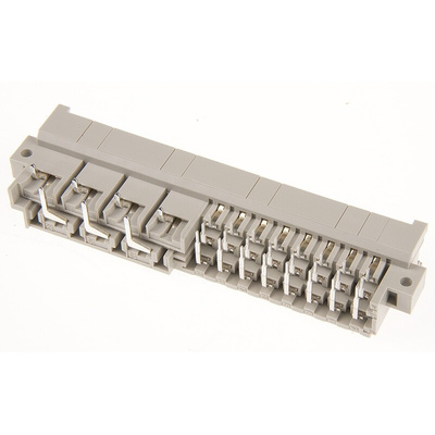 HARTING 09 06 24 + 7 Way 2.54 mm, 5.08 mm, 10.16 mm Pitch, Type MH Class C2, 2/3 Row, Right Angle DIN 41612 Connector,