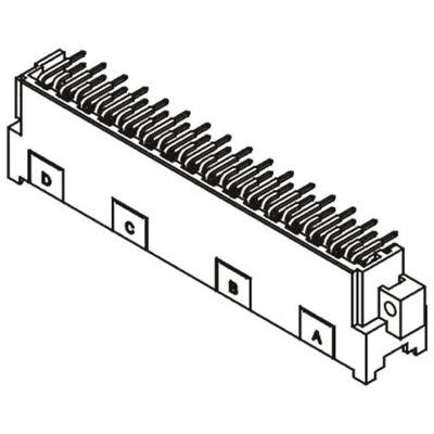 Harting 09 06 48 Way 2.54 mm, 5.08 mm Pitch, Type F Class C2, 3 Row, Right Angle DIN 41612 Connector, Plug