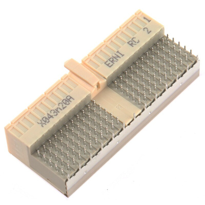 ERNI, ERmet 2mm Pitch Hard Metric Backplane Connector, Female, Right Angle, 5 Row, 110 Way