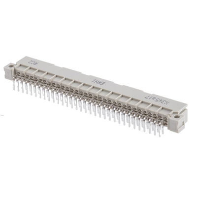 ERNI 64 Way 2.54mm Pitch, Type B, 2 Row, Right Angle DIN 41612 Connector, Plug