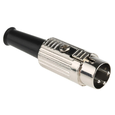 RS PRO 3 Pole Din Plug, 1A, 100 V ac, Push Lock, Male, Cable Mount