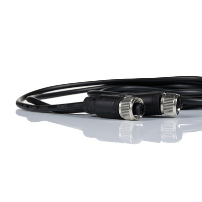 RS PRO 4 Pole M12 Plug to 4 Pole M12 Socket Adapter