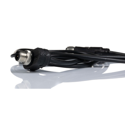 RS PRO 4 Pole M12 Plug to 4 Pole M12 Socket Adapter