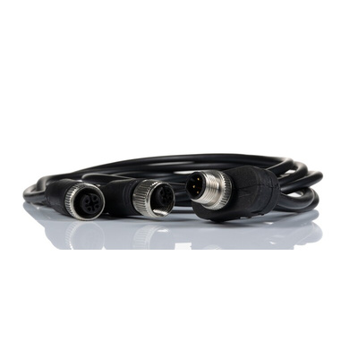 RS PRO 4 Pole M12 Plug to 4 Pole M12 Socket Adapter