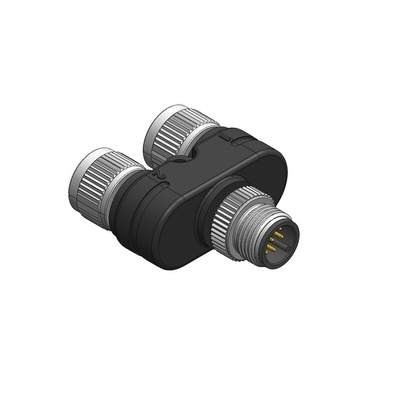 RS PRO 8 Pole M12 Plug to 8 Pole M12 Socket Adapter