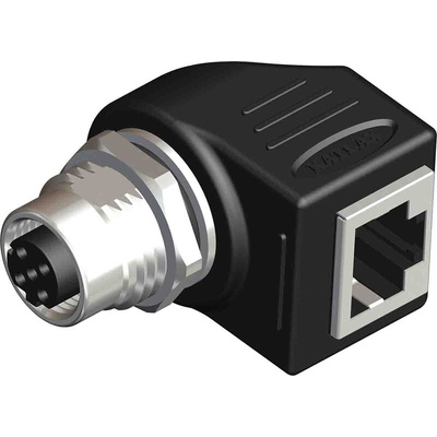 RS PRO Right Angle 1 Pole M12 Socket to 1 Pole Socket Adapter