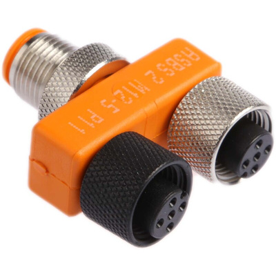 Lumberg Automation Tee 5 Pole M12 Socket to 5 Pole Plug Adapter