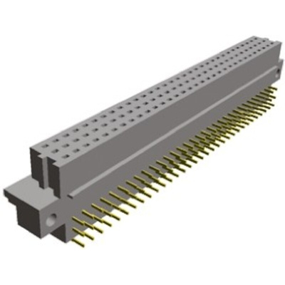 TE Connectivity Eurocard 96 Way 2.54mm Pitch, Type R Class C2, 3 Row, Right Angle DIN 41612 Connector, Socket
