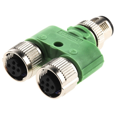 Phoenix Contact 5 Pole M12 Plug to 10 Pole M12 Socket Adapter