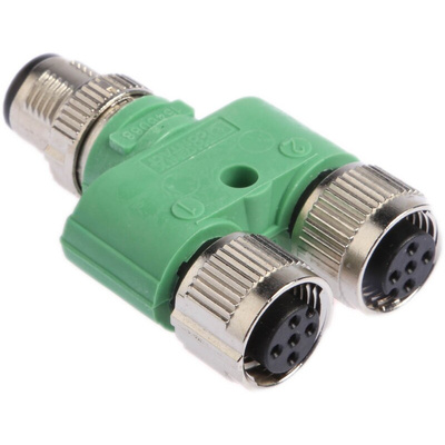 Phoenix Contact 5 Pole M12 Plug to 5 Pole M12 Socket Adapter