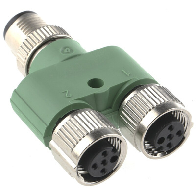 Phoenix Contact 5 Pole M12 Plug to 2 Pole M12 Socket Adapter