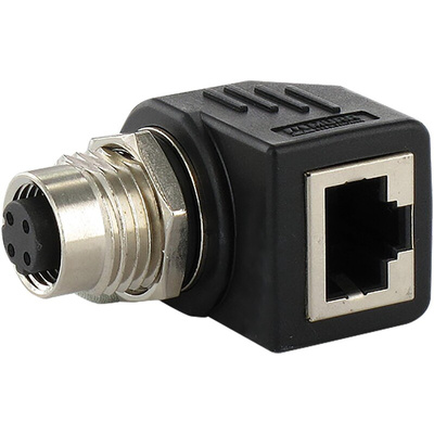 Murrelektronik Limited Right Angle 4 Pole M12 Socket to 1 Pole RJ45 Socket Adapter