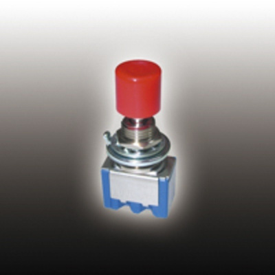 Copal Electronics Single Pole Double Throw (SPDT) Latching Push Button Switch, 6.4 (Dia.)mm, Panel Mount, 125 (Silver)