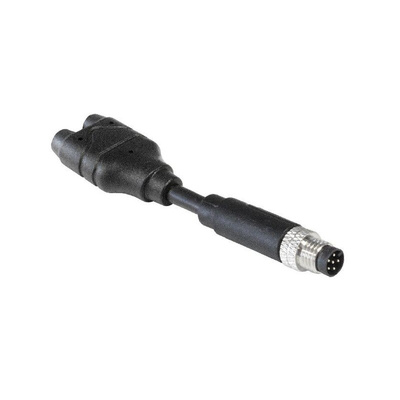 Bulgin Tee Male Pole M8 Plug to 6 Pole M8 Plug Adapter