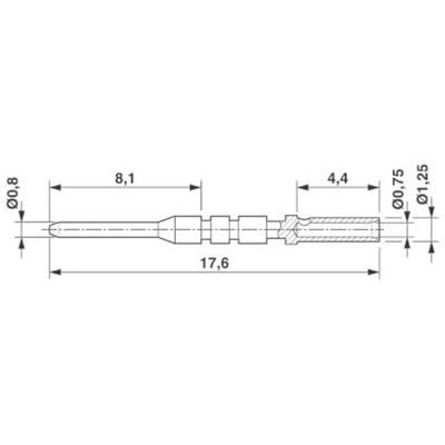 Phoenix Contact Male Crimp Circular Connector Contact, Contact Size 0.8mm, Wire Size 0.08 → 0.25 mm²