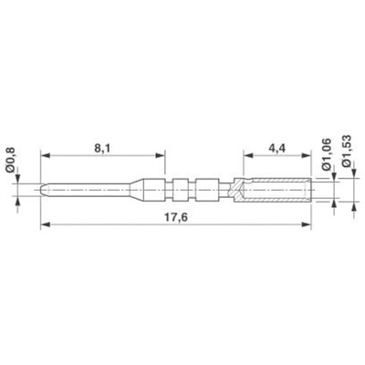 Phoenix Contact Male Crimp Circular Connector Contact, Contact Size 0.8mm, Wire Size 0.34 → 0.5 mm²
