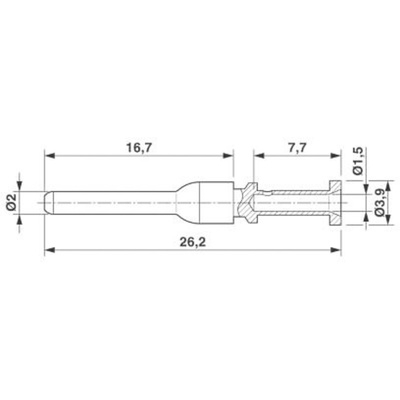 Phoenix Contact Male Crimp Circular Connector Contact, Contact Size 2mm, Wire Size 0.25 → 1 mm²