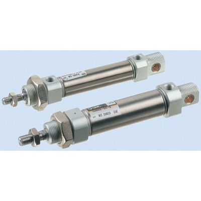 SMC Pneumatic Roundline Cylinder 10mm Bore, 25mm Stroke, C85 Series, Single Acting