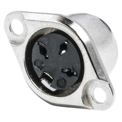 RS PRO 3 Pole Din Socket, 1A, 100 V ac, Push Lock, Female, Chassis Mount