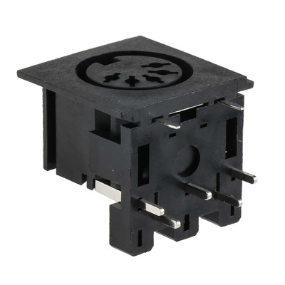 RS PRO 5 Pole Right Angle Din Socket, 2A, 100 V ac, Push-In, Female, Through Hole