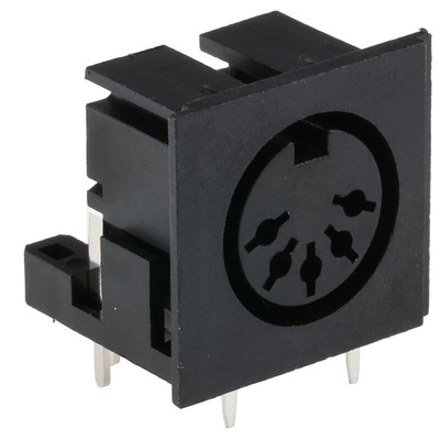 RS PRO 5 Pole Right Angle Din Socket, 2A, 100 V ac, Push-In, Female, Through Hole