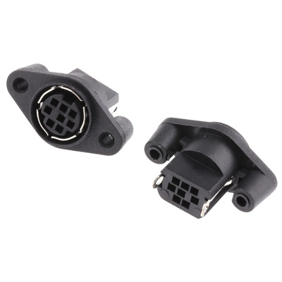RS PRO 8 Pole Miniature Din Socket, 1A, 100 V ac, Female, Panel Mount