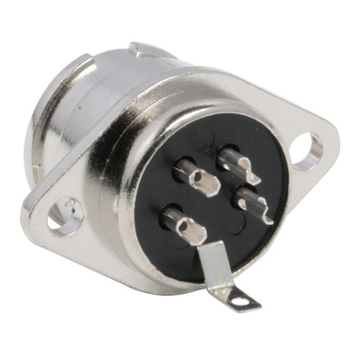 RS PRO 4 Pole Din Socket, 2A, 100 V ac, Twist Lock, Female, Panel Mount